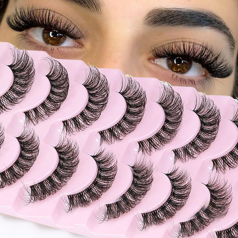 Eyelash Extension Cat Eye Wispy - 10 Pairs False Eyelashes 6D Super