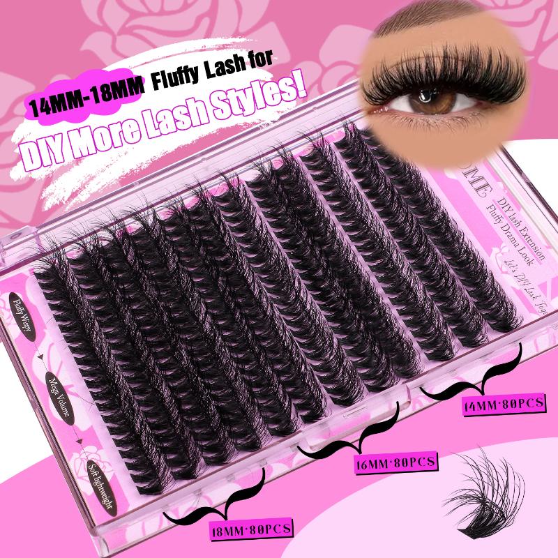 Eyelash Extension Volume Lashes - Volume D Curl Eyelash Cluster Extensions