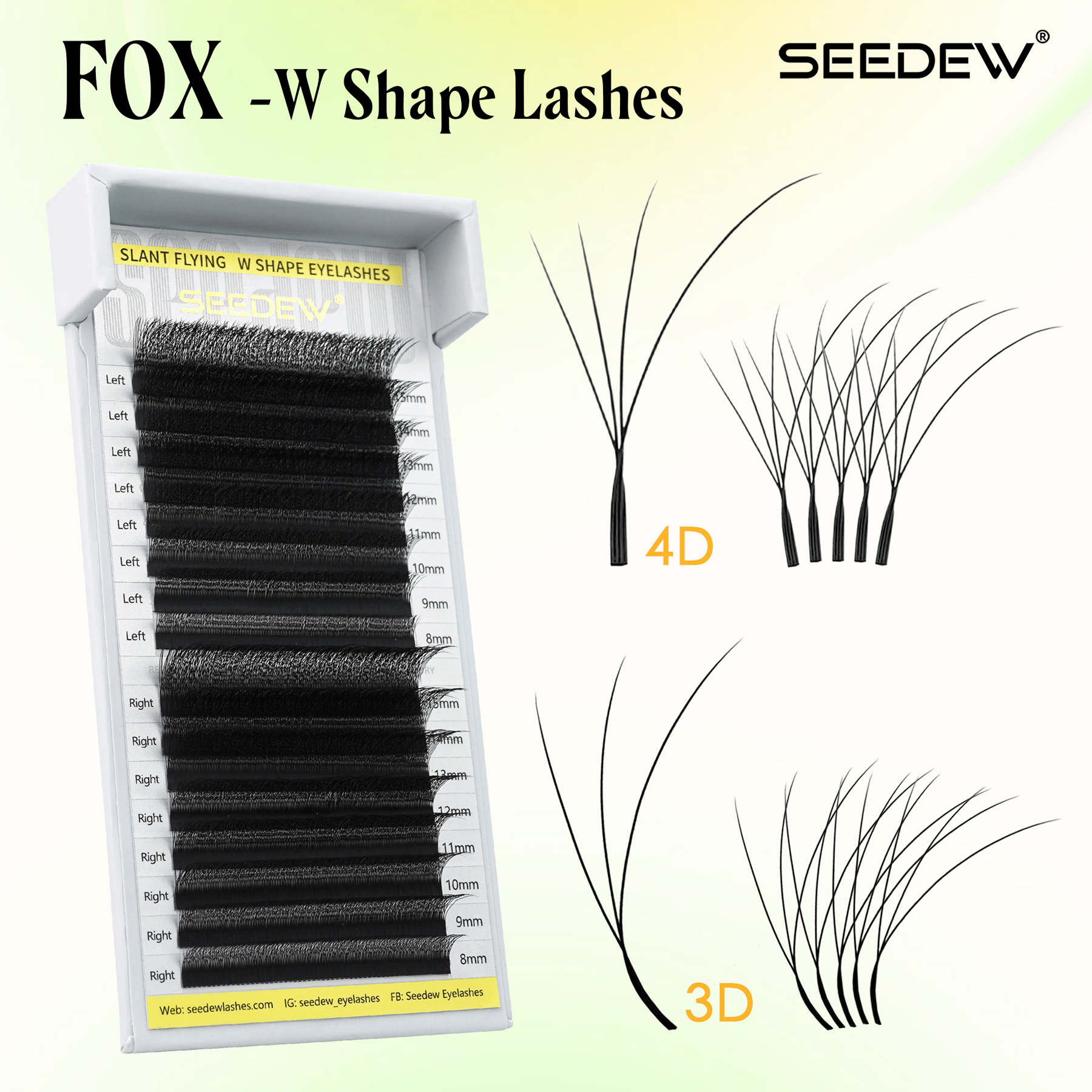 SEEDEW Fox 3D 4D Eyelash Exten - Eyelash Extension Cat Eye Wispy incelemesi ve fiyatı