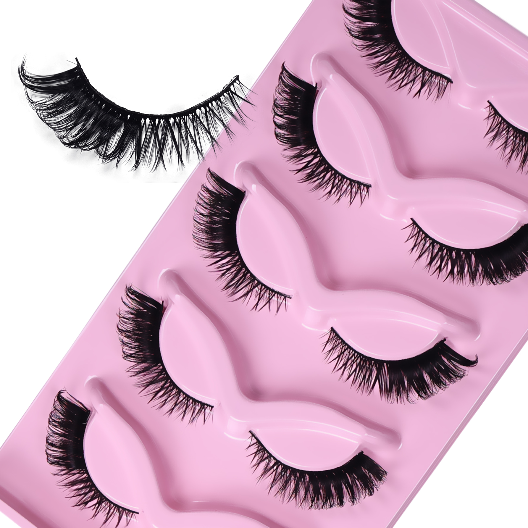 5 Pairs Cat Eye Lashes Fluffy  - Eyelash Extension Cat Eye Wispy incelemesi ve fiyatı