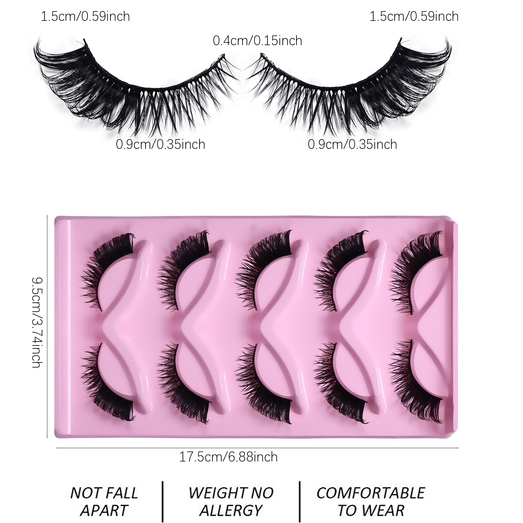 5 Pairs Cat Eye Lashes Fluffy  - Eyelash Extension Cat Eye Wispy incelemesi ve fiyatı