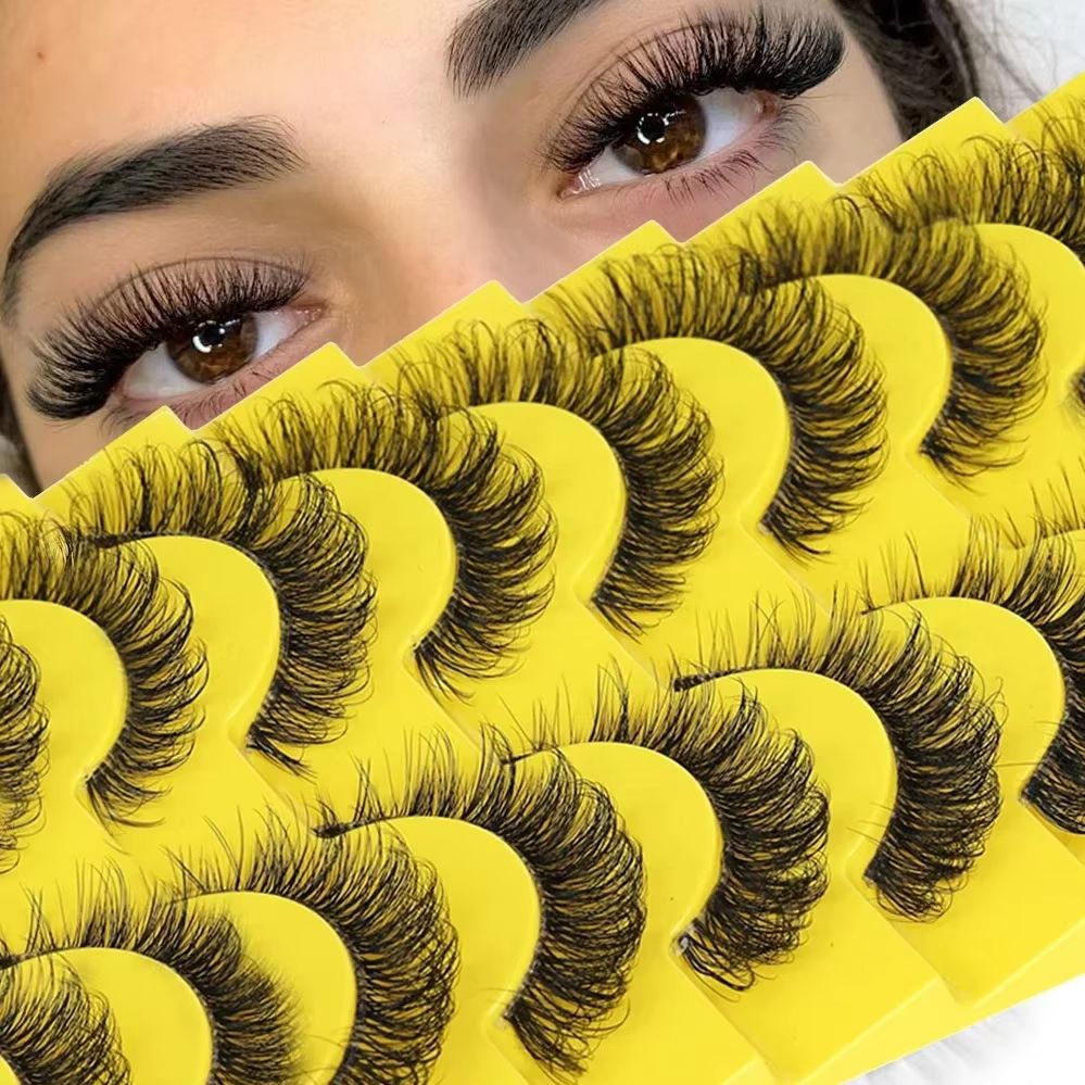 10 Pairs 6D Super Fluffy Faux  - Eyelash Extension Cat Eye Wispy incelemesi ve fiyatı
