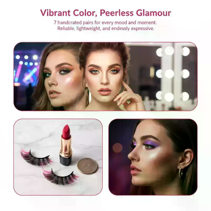 7 Pairs Colorful False Eyelash - Eyelash Extension Volume Lashes incelemesi ve fiyatı