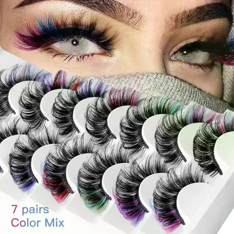 7 Pairs Colorful False Eyelash - Eyelash Extension Volume Lashes incelemesi ve fiyatı