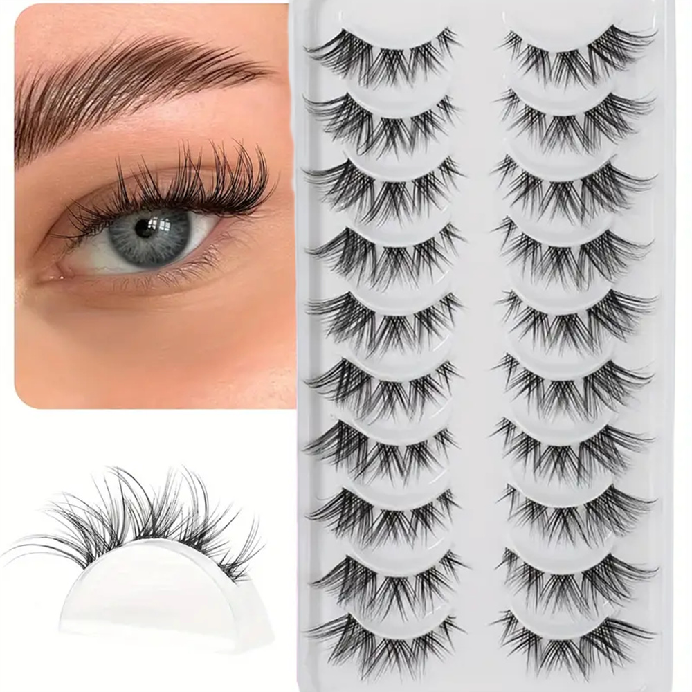 10 Pairs False Eyelashes Clust - Eyelash Extension Cat Eye Wispy incelemesi ve fiyatı