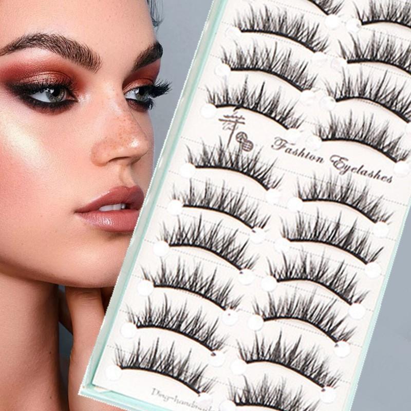 10 Pairs Natural Long Wispy Ca - Eyelash Extension Cat Eye Wispy incelemesi ve fiyatı
