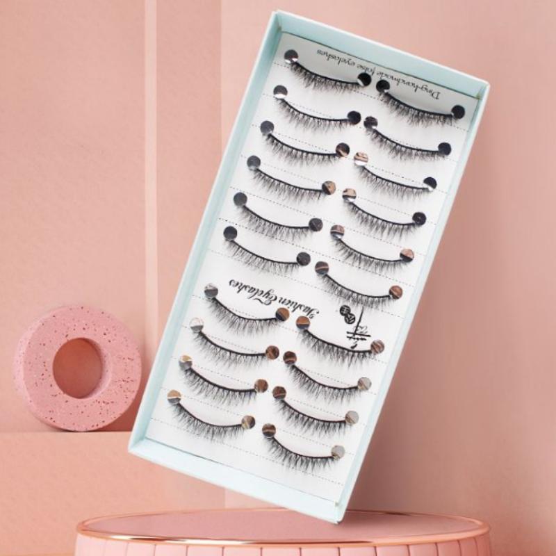 10 Pairs Natural Long Wispy Ca - Eyelash Extension Cat Eye Wispy incelemesi ve fiyatı