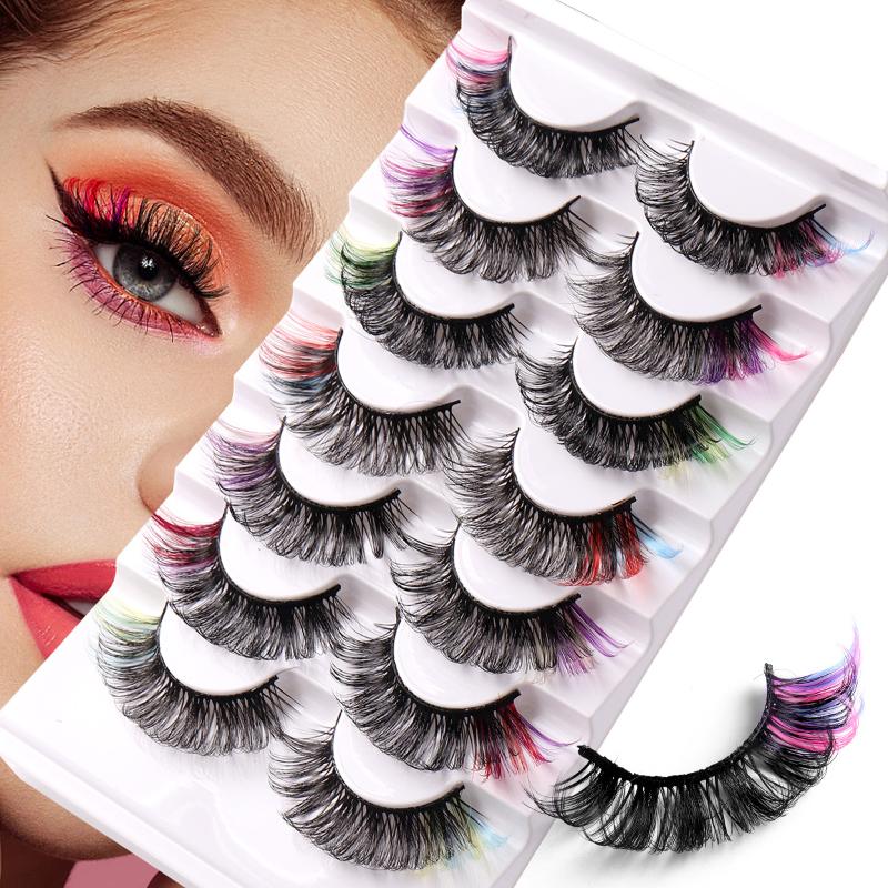 7 Pairs Colorful False Eyelash - Eyelash Extension Volume Lashes incelemesi ve fiyatı
