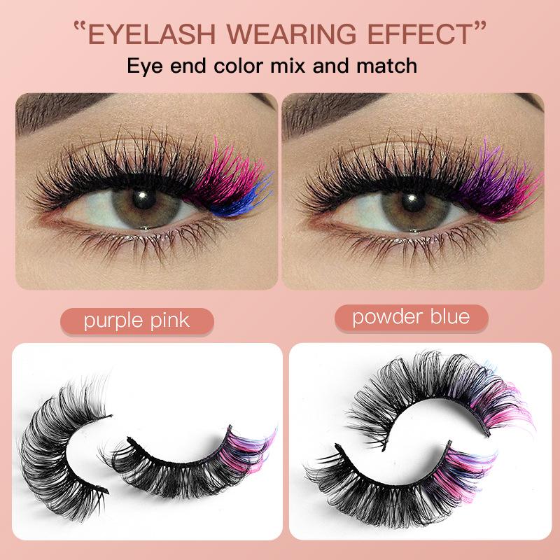 7 Pairs Colorful False Eyelash - Eyelash Extension Volume Lashes incelemesi ve fiyatı