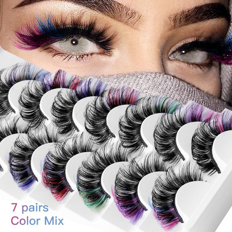 7 Pairs Colorful False Eyelash - Eyelash Extension Volume Lashes incelemesi ve fiyatı